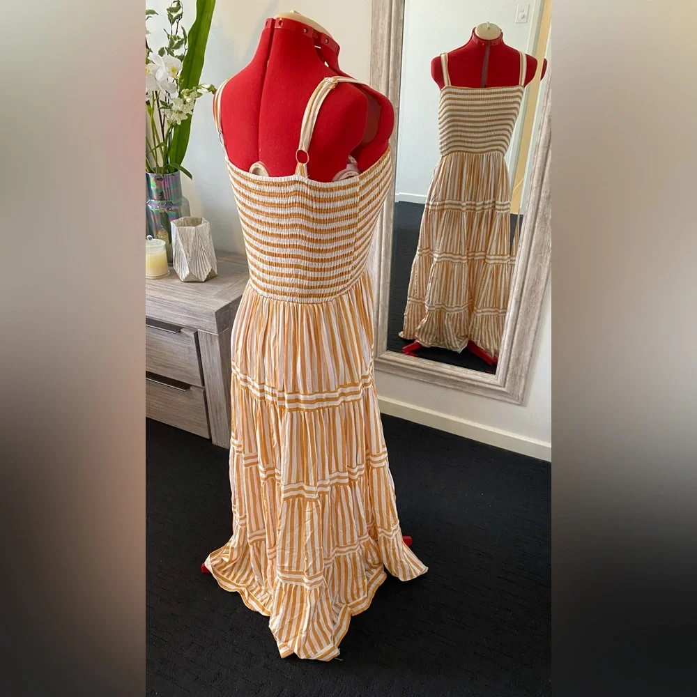 Size M (12) “Label of love” Terracotta and white striped maxi dress - Picture 9 of 11